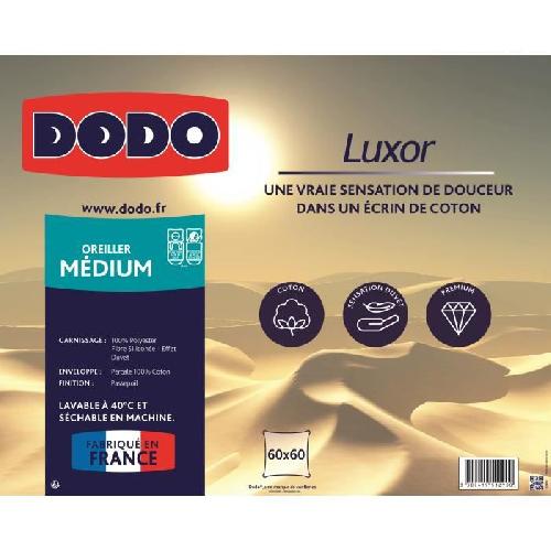 Oreiller DODO Oreiller LUXOR 60x60 cm - 100% Coton - Effet Duvet