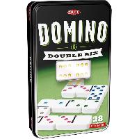 Dominos Jeu de dominos TACTIC Double 6 en boite metal - Garcon et Fille - A partir de 5 ans