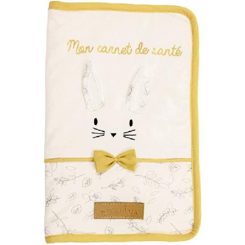 Protege Carnet De Sante DOMIVA Protege carnet de sante Leafy Bunny - Coton bio et Polyester recylcle - Fermeture zip - Blanc-Jaune - 17 x 26 cm