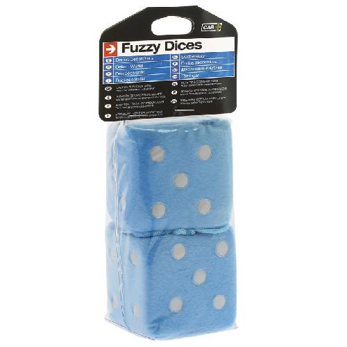 Personnalisation Decoration Tuning Double des DADOS30 en peluche a suspendre 6x6cm bleus points blancs - Swiss Drive