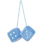 Double des DADOS30 en peluche a suspendre 6x6cm bleus points blancs - Swiss Drive