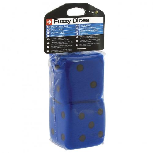 Personnalisation Decoration Tuning Double des DADOS40 en peluche a suspendre 6x6cm bleus points noirs - Swiss Drive