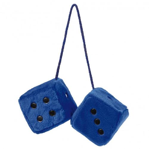 Personnalisation Decoration Tuning Double des DADOS40 en peluche a suspendre 6x6cm bleus points noirs - Swiss Drive