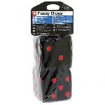 Personnalisation Decoration Tuning Double des DADOS60 en peluche a suspendre 6x6cm Noirs points Rouges - Swiss Drive