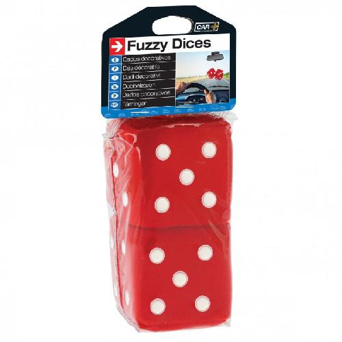 Personnalisation Decoration Tuning Double Des DADOS70 En Peluche A Suspendre 6x6cm rouges points blancs - Swiss Drive