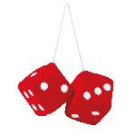 Personnalisation Decoration Tuning Double Des DADOS70 En Peluche A Suspendre 6x6cm rouges points blancs - Swiss Drive