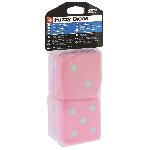 Personnalisation Decoration Tuning Double des DADOSPK en peluche a suspendre 6x6cm roses points blancs - Swiss Drive