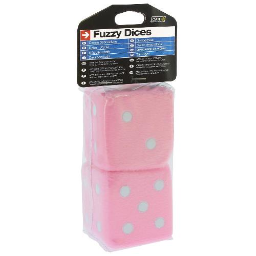 Personnalisation Decoration Tuning Double des DADOSPK en peluche a suspendre 6x6cm roses points blancs - Swiss Drive