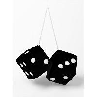 Double des en peluche a suspendre - Noir 9x9cm Double des en peluche a suspendre - Noir 9x9cm