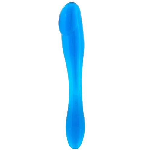 Double Dildo Penis Probe bleu 18cm D2.5cm