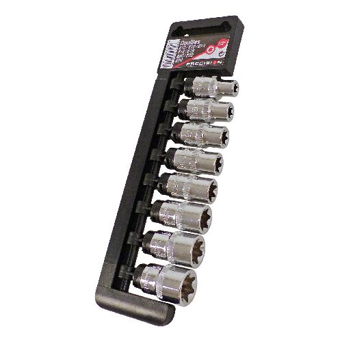 Douilles Et Embouts Douilles etoiles femelles - E10 a E24 - Chrome Vanadium - 1-2 - 8 pieces