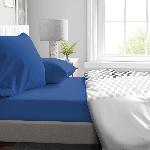 Drap Housse Drap housse - HOME LINGE PASSION - HP71767 - 140 x 190 cm + 30 cm bonnet - Microfibre - 82 g - Bleu