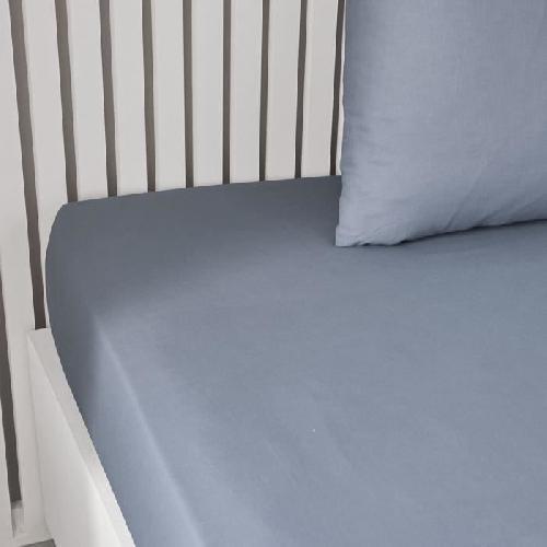 Drap Housse Drap housse TODAY Essential - 140 x 190 cm - 2 personnes - 100% Coton uni - Denim