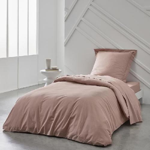 Drap Housse Drap housse TODAY Essential - 90 x 190 cm - 1 personne - 100% Coton uni - Rose des sables