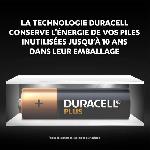 Piles Duracell Plus Piles alcalines AA. 1.5V LR6 MN1500. paquet de 24