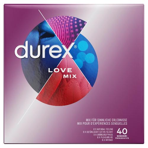 Preservatifs Durex Pack de 40 preservatifs Love Mix