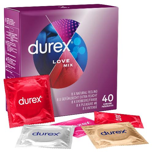 Preservatifs Durex Pack de 40 preservatifs Love Mix