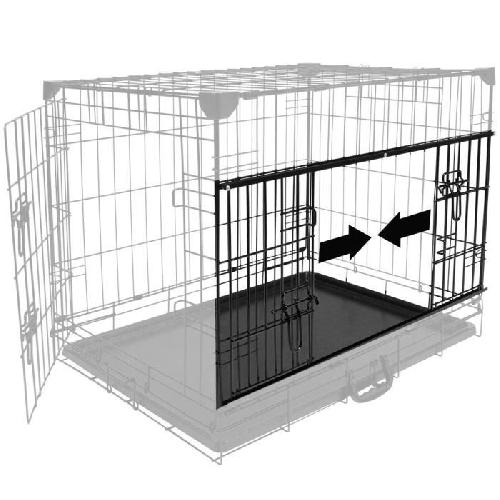 Caisse - Cage De Transport DUVO+ Cage Fer Ninja Edition avec porte coulissante 122 x 76 x 84 cm - 17.4 kg - Noir - Pour chien