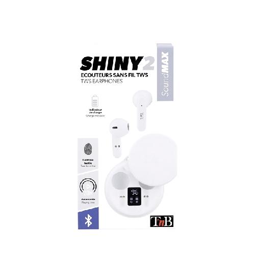 Casque - Ecouteur Filaire - Oreillette Bluetooth - Kit Pieton Telephone Ecouteurs Bluetooth TWS avec boitier de charge SHINY 2 blanc x4