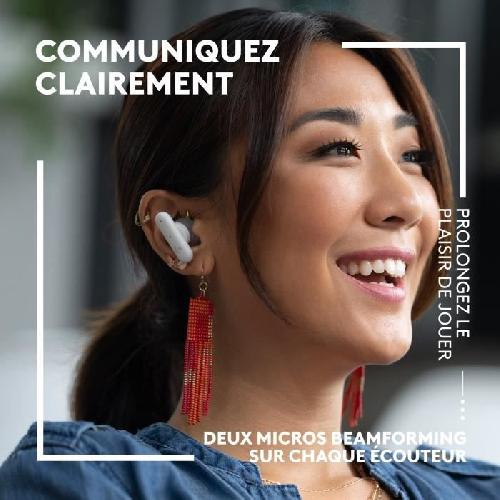 Casque - Ecouteur - Oreillette Ecouteurs Gaming Sans Fil - LOGITECH G - True Wireless FITS - Technologie de moulage LIGHTFORM - Bluetooth - Blanc