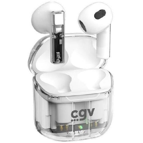 Casque - Ecouteur - Oreillette Ecouteurs sans fil Bluetooth - CGV - URBAN GHOST -Blanc- - Autonomie 30h - Controle tactile - TWS
