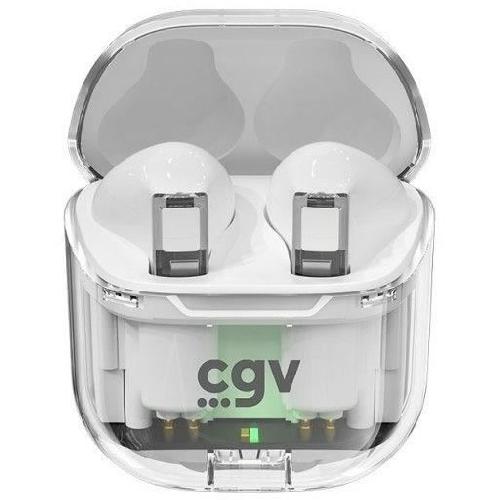 Casque - Ecouteur - Oreillette Ecouteurs sans fil Bluetooth - CGV - URBAN GHOST -Blanc- - Autonomie 30h - Controle tactile - TWS
