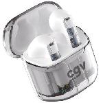Casque - Ecouteur - Oreillette Ecouteurs sans fil Bluetooth - CGV - URBAN GHOST -Blanc- - Autonomie 30h - Controle tactile - TWS