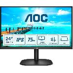 Ecran Ordinateur Ecran PC - AOC 24B2XH - 23.8 FHD - Dalle IPS - 75Hz - 4ms - HDMI-VGA - LowBlue-Flicker-Free - VESA 100x100 - Noir