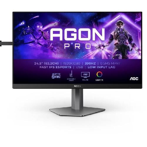 Ecran Ordinateur Ecran PC - AOC - AG256FS - 24.5 FHD - Dalle IPS - 390Hz - 0.3ms - Ajustable en hauteur - 2 HDMI 1 DP - Adaptive Sync - Noir