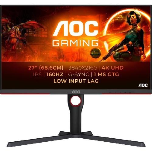 Ecran Ordinateur Ecran PC - AOC - U27G3X-BK - 27 UHD 4K - Dalle IPS - 160Hz - 1ms - Ajustable en hauteur - 2 HDMI 2 DP - Adaptive Sync - Noir