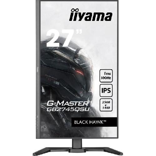 Ecran Ordinateur Ecran PC - IIYAMA - GB2745QSU-B2 - 27 QHD - IPS - 100Hz - 1ms - HDMI-DP-USB HUB - Pied reglable + Pivot - Haut-parleurs - Noir