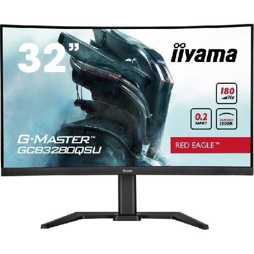 Ecran Ordinateur Ecran PC - IIYAMA - GCB3280QSU-B2 - 31.5 QHD - VA - 180Hz - 0.2ms - HDMI-DP-USB HUB - Pied reglable - Incurve 1500R - Noir