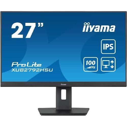 Ecran Ordinateur Ecran PC - IIYAMA PROLITE XUB2792HSU-B6 - 27 1920x1080 - Dalle IPS - 0.4ms - 100Hz - HDMI - DisplayPort - Reglable en hauteur+Pivot