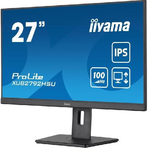 Ecran Ordinateur Ecran PC - IIYAMA PROLITE XUB2792HSU-B6 - 27 1920x1080 - Dalle IPS - 0.4ms - 100Hz - HDMI - DisplayPort - Reglable en hauteur+Pivot