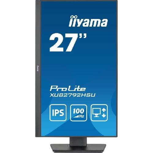 Ecran Ordinateur Ecran PC - IIYAMA PROLITE XUB2792HSU-B6 - 27 1920x1080 - Dalle IPS - 0.4ms - 100Hz - HDMI - DisplayPort - Reglable en hauteur+Pivot