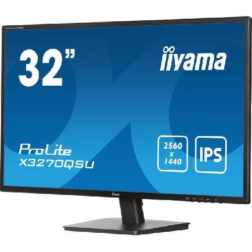 Ecran Ordinateur Ecran PC - IIYAMA - X3270QSU-B1 - 31.5 QHD - IPS - 100Hz - 3ms - HDMI-DP-USB HUB - Haut-parleurs - VESA 100x100 - Noir