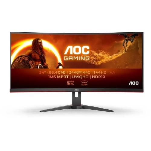 Ecran Ordinateur Ecran PC incurve AOC CU34G2XE 34 WQHD Dalle VA 144Hz 1ms 1 HDMI 1DP Adaptive Sync Noir