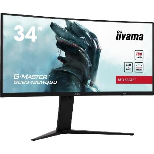 Ecran Ordinateur Ecran PC incurve - IIYAMA - GCB3480WQSU-B1 - 34 VA UWQHD 3440 x 1440 - 0.4ms - 180Hz - 2xHDMI 2xDP - Pied reglable en hauteur