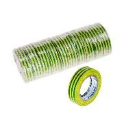Electricite - Domotique Ruban adhesif isolant - 15 mm x 10 m - Vert et jaune - 10 pieces