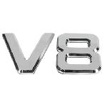 Embleme V8 chrome 3D compatible avec camion - 16x9cm