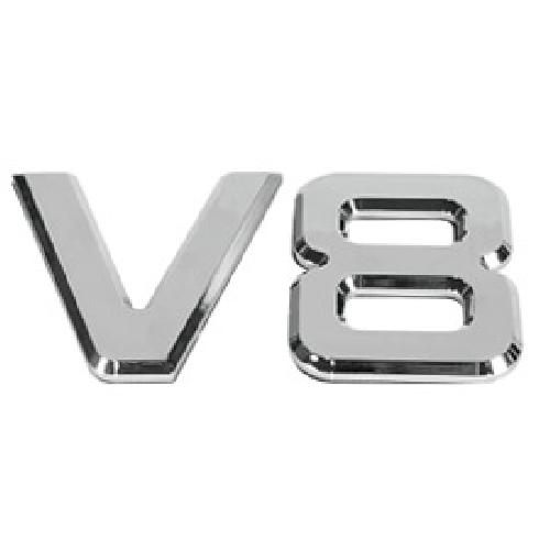 Stickers 3D Embleme V8 chrome 3D compatible avec camion - 16x9cm