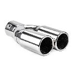 Echappements Voitures Embout D'Echappement Double Acier Inoxydable Diam Int 35-50- Diam Ext 60-63Mm
