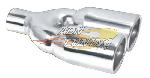 Embout echappement carres double - Inox poli chrome - a visser - 2x92x78 - L 305mm  - PROMO CESAM B