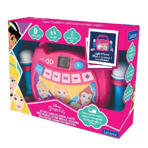 Mp3 Enfant Enceinte Bluetooth Disney Princesses - LEXIBOOK - Effets Lumineux. Micros. Batterie Rechargeable