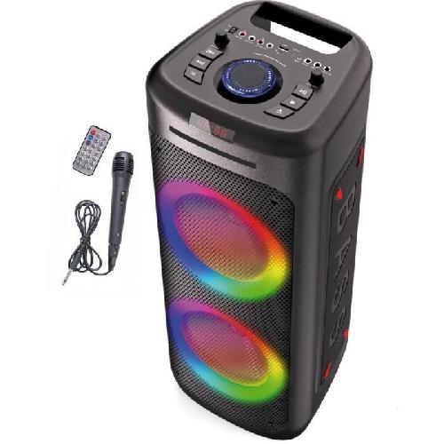 Enceinte - Haut-parleur Nomade - Portable - Mobile - Bluetooth Enceinte bluetooth karaoke - INOVALLEY - MS06CD - 1000W - Bluetooth 5.0 - Lecteur CD - RGB - Radio FM - USB 2.0 - micro SD - Karaoke