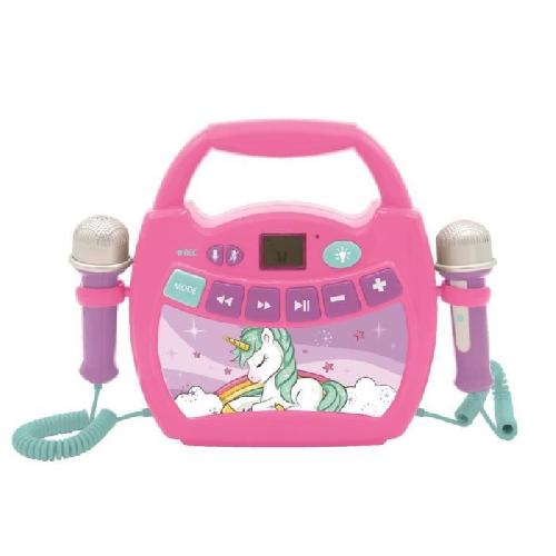 Mp3 Enfant Enceinte Bluetooth Licorne - LEXIBOOK - Effets Lumineux. Micros et Batterie Rechargeable