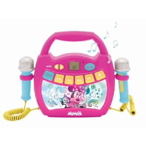 Mp3 Enfant Enceinte Bluetooth Minnie Mouse - LEXIBOOK - Effets Lumineux. Micros et Batterie Rechargeable