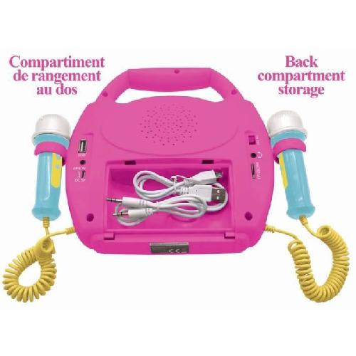 Mp3 Enfant Enceinte Bluetooth Minnie Mouse - LEXIBOOK - Effets Lumineux. Micros et Batterie Rechargeable