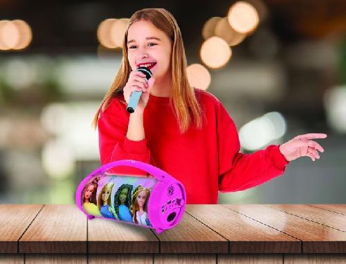 Enceinte - Haut-parleur Nomade - Portable - Mobile - Bluetooth Enceinte Bluetooth Sans-Fil Lumineuse avec Micro Barbie