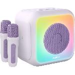 Enceinte - Haut-parleur Nomade - Portable - Mobile - Bluetooth Enceinte karaoke lumineuse BIGBEN - Lavande - Bluetooth - 30W - 2 micros sans fil USB-C - Egaliseur - Batterie Li-on